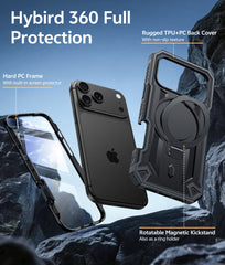 iPhone 18 Pro Case with Ring Holder Magnetic Kickstand Military Grade Shockproof Protective Rugged Cell Phone Cover