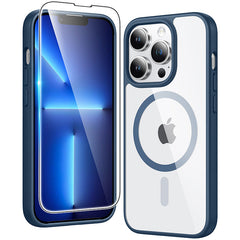FNTCASE for iPhone 13 Pro Case: Clear Anti Yellowing Magnetic Military Grade Drop Protection Cell Phone Cover - Rugged Shockproof Protective Bumper Transparent