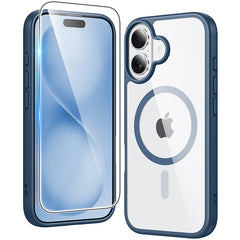 FNTCASE for iPhone 16 Plus Case: Clear Anti Yellowing Magnetic Military Grade Drop Protection Cell Phone Cover - Rugged Shockproof Protective Bumper Transparent
