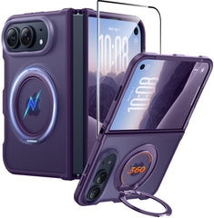 iPhone Duo 2026 Case: 360° Spin Magnetic Stand Translucent Matte Military Grade Shockproof