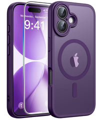 FNTCASE iPhone 17用ケース: 強力なマグネット式半透明マットスリム耐衝撃保護落下完全保護電話カバー