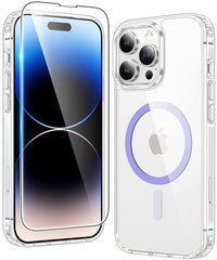 FNTCASE iPhone 14 Pro Max用クリア電話ケース: 磁気充電、耐衝撃、Magsafe対応
