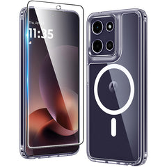 Motorola Moto G Power 5G 2026/2025 Clear Case: Magnetic Charging Shockproof Magsafe Support