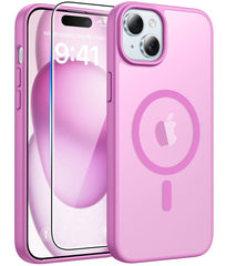 iPhone 15/ 14/ 13 Phone Case: Magnetic Charging Shockproof Magsafe Support - Frosted Oil Spray Touch