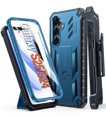 FNTCASE For Samsung Galaxy S25/ S24 5G 6.2 inch Phone Case: Rugged Protective Phone Case with Belt Clip Holster and Kickstand