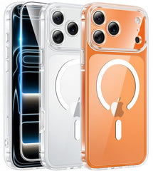 FNTCASE for iPhone 17 Pro 6.3 inch Clear Case: Wireless Charging Anti Yellowing Shockproof Phone Case