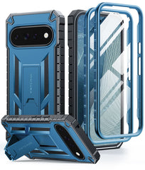 Google Pixel 11/ 11 Pro Case with Kickstand, Built-in Screen Protector, 2 Front Frames, 20FT Military Drop Protection, Shockproof TPU Rugged