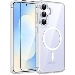 Samsung Galaxy S25 FE 6.7 inch Clear Case: Magnetic Charging Shockproof Magsafe Support