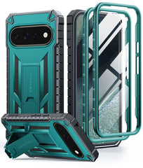 Google Pixel 11/ 11 Pro Case with Kickstand, Built-in Screen Protector, 2 Front Frames, 20FT Military Drop Protection, Shockproof TPU Rugged