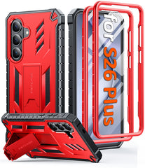 Samsung Galaxy S26 Plus Case with Built-in Screen Protector and Kickstand – Military Rugged, 2 Front Frames, Drop Proof Protective Cover