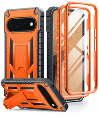 Google Pixel 11/ 11 Pro Case with Kickstand, Built-in Screen Protector, 2 Front Frames, 20FT Military Drop Protection, Shockproof TPU Rugged