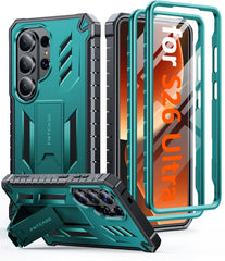 Samsung Galaxy S26 Ultra Case with Built-in Screen Protector and Kickstand – Military Rugged, 2 Front Frames, Drop Proof Protective Cover