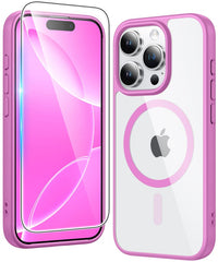 FNTCASE for iPhone 16 Pro Case: Clear Anti Yellowing Magnetic Military Grade Drop Protection Cell Phone Cover - Rugged Shockproof Protective Bumper Transparent