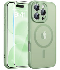 FNTCASE for iPhone 16 Pro Max Case: Strong Magnetic Translucent Matte Slim Shockproof Protective Drop Full Protection Phone Cover