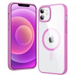FNTCASE for iPhone 12 Mini 13 Mini Case: Clear Anti Yellowing Magnetic Military Grade Drop Protection Cell Phone Cover - Rugged Shockproof Protective Bumper Transparent