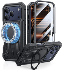 FNTCASE for iPhone 17 Pro Max Case with Ring Holder Magnetic Kickstand Military Grade Shockproof Protective Rugged Cell Phone Cover
