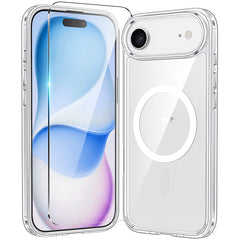 FNTCASE For iPhone 17 Air 6.6 inch Clear Case: Magnetic Charging Shockproof Magsafe Support