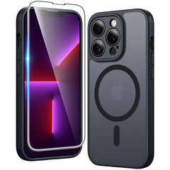 FNTCASE for iPhone 13 Pro Case: Strong Magnetic Translucent Matte Slim Shockproof Protective Drop Full Protection Phone Cover