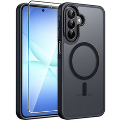 Samsung Galaxy A27 Phone Case: Magnetic Translucent Matte Shockproof Slim Phone Cover - Military Grade Drop Proof Hard Back Anti-Fingerprint Protective Case