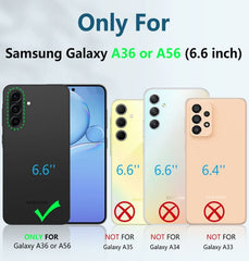 FNTCASE For Samsung Galaxy A36 5G 6.6 Inch Phone Case: Military Grade Shockproof with Built-in Screen Protector and Kickstand