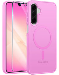 FNTCASE Samsung Galaxy A26 6.64インチ用電話ケース: マグネット式半透明マット耐衝撃スリム電話カバー - ミリタリーグレードの落下防止ハードバック指紋防止保護ケース