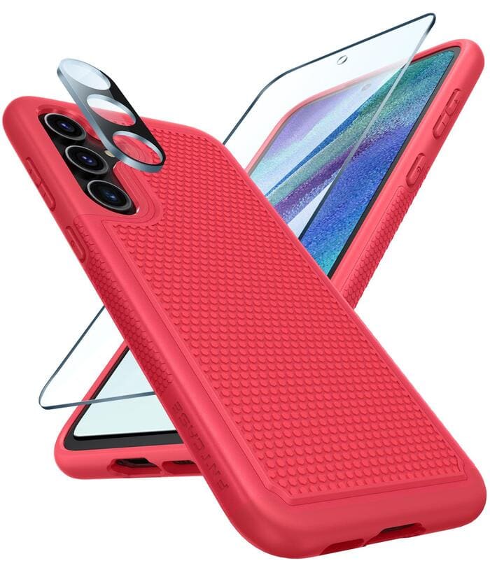 Samsung Galaxy S23-FE Sturdy Case with Non-Slip Texture Red
