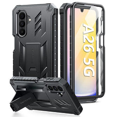 FNTCASE For Samsung Galaxy A26 6.64 inch Phone Case: Military Grade Shockproof with Built-in Screen Protector and Kickstand