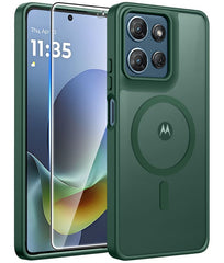 FNTCASE for Moto G Play 2026 Phone Case: Magnetic Translucent Matte Shockproof Slim Phone Cover - Military Grade Drop Proof Hard Back Anti-Fingerprint Protective Case
