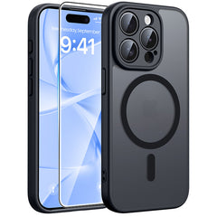 FNTCASE for iPhone 15 Pro Max Case: Strong Magnetic Translucent Matte Slim Shockproof Protective Drop Full Protection Phone Cover
