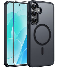 FNTCASE for Samsung Galaxy S25 FE Case: Strong Magnetic Translucent Matte Slim Shockproof Protective Drop Protection Phone Cover