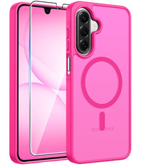 Samsung Galaxy A17 A16 Phone Case: Magnetic Translucent Matte Shockproof Slim Phone Cover - Military Grade Drop Proof Hard Back Anti-Fingerprint Protective Case