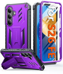 Samsung Galaxy S26 FE Phone Case: Military Grade Shockproof with Built-in Screen Protector and Kickstand