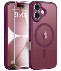 FNTCASE iPhone 17用ケース: 強力なマグネット式半透明マットスリム耐衝撃保護落下完全保護電話カバー