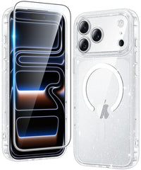 FNTCASE Für iPhone 17 Pro 6,3 Zoll, transparente Hülle: Magnetisches Laden, stoßfeste Magsafe-Unterstützung 