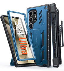 Galaxy S24 Ultra 5G 6.8 inches Case: Rugged Protective Phone Case with Belt Clip Holster and Kickstand