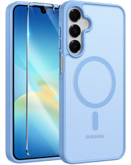 FNTCASE Samsung Galaxy A16 5G 6.7インチ電話ケース: 磁気半透明マット耐衝撃スリム電話カバー - ミリタリーグレード落下防止ハードバック指紋防止保護ケース