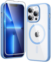 FNTCASE iPhone 13 Pro ケース: クリア 黄ばみ防止 マグネット式 ミリタリーグレード 落下保護 携帯電話カバー - 頑丈 耐衝撃 保護バンパー 透明