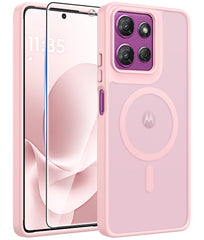 FNTCASE for Moto G Play 2026 Phone Case: Magnetic Translucent Matte Shockproof Slim Phone Cover - Military Grade Drop Proof Hard Back Anti-Fingerprint Protective Case