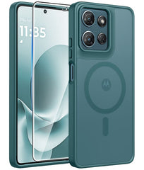FNTCASE for Moto G Play 2026 Phone Case: Magnetic Translucent Matte Shockproof Slim Phone Cover - Military Grade Drop Proof Hard Back Anti-Fingerprint Protective Case