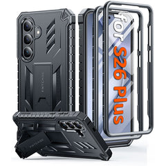 Samsung Galaxy S26 Plus Case with Built-in Screen Protector and Kickstand – Military Rugged, 2 Front Frames, Drop Proof Protective Cover