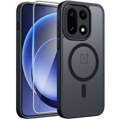 FNTCASE for OnePlus 15 Phone Case: Magnetic Translucent Matte Shockproof Slim Phone Cover - Military Grade Drop Proof Hard Back Anti-Fingerprint Protective Case