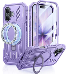 FNTCASE iPhone 17用ケース リングホルダー付き マグネット式キックスタンド ミリタリーグレード 耐衝撃 保護力 頑丈 携帯電話カバー
