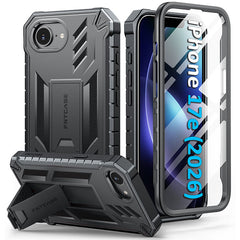 iPhone 17E 2026 Phone Case: Military Grade Shockproof with Built-in Screen Protector and Kickstand