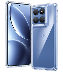FNTCASE for Motorola Edge 2025 6.6 inch Clear Case: Wireless Charging Anti Yellowing Shockproof Phone Case