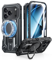 FNTCASE for iPhone 17 Pro Max Case with Ring Holder Magnetic Kickstand Military Grade Shockproof Protective Rugged Cell Phone Cover