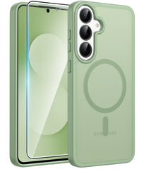 FNTCASE Samsung Galaxy S25 FEケース: 強力なマグネット式半透明マットスリム耐衝撃保護落下保護電話カバー