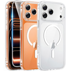 FNTCASE for iPhone 17 Pro Max 6.9 inch Clear Case: Wireless Charging Anti Yellowing Shockproof Phone Case