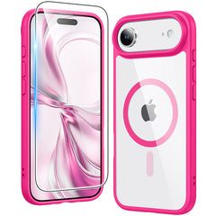 FNTCASE for iPhone Air Case: Clear Anti Yellowing Magnetic Military Grade Drop Protection Cell Phone Cover - Rugged Shockproof Protective Bumper Transparent