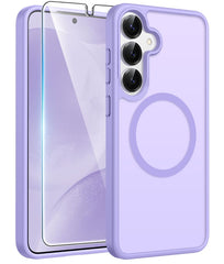 Samsung Galaxy S25/ S24 6,2 Zoll Handyhülle: Magnetische, durchscheinende, matte, stoßfeste, schlanke Handyhülle – Militärstandard-zertifizierte, sturzsichere Hardcase-Rückseite mit Anti-Fingerabdruck-Schutz
