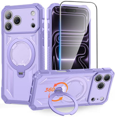 iPhone 18 Pro Max Magnetic Rugged Case Featuring Ring Kickstand Military Grade Protection